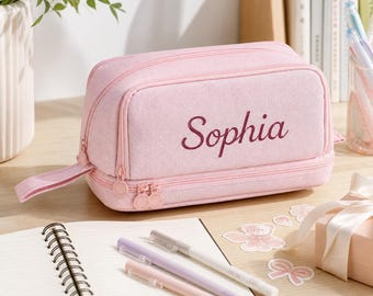 Personalized Pencil Case with Name, Large Capacity Custom Pencil Pouch, Back to School Gift for Kids, Girls Boys Student Stationery Bag