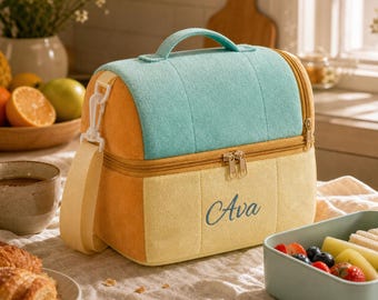 Personalized Insulated Lunch Bag for Kids, Custom Name Plush Lunch Box, Cute School Lunch Tote, Back to School Gift for Girls Boys