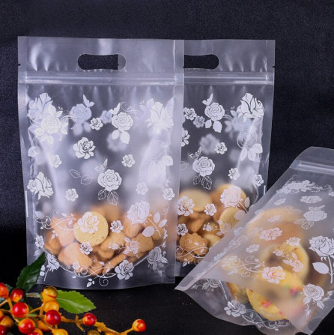 50pcs Rose Candy Zip Lock Stand up Nougat Crisp Bags Seal Etsy