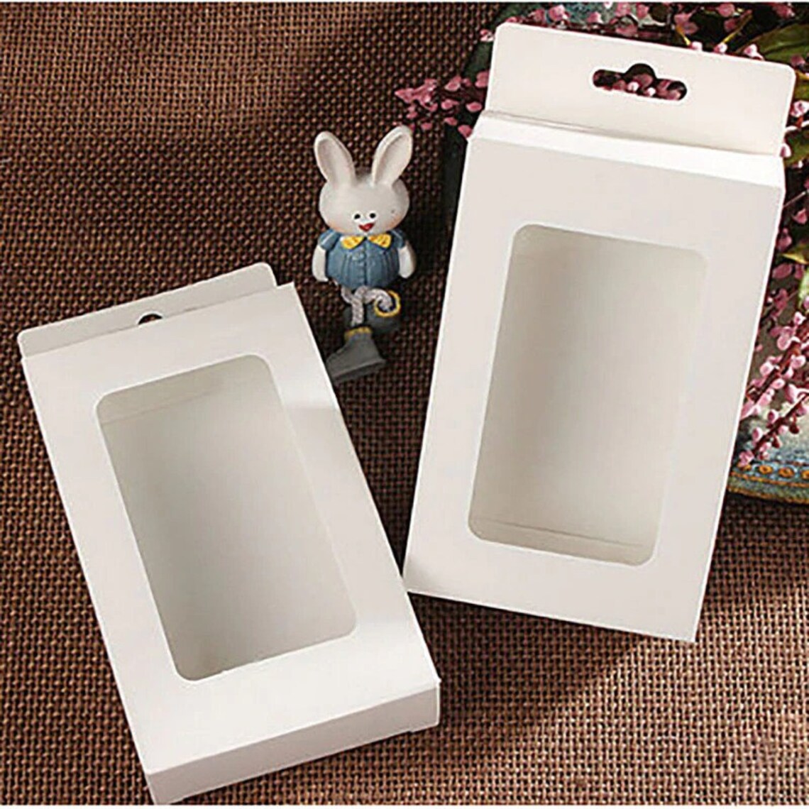 50 pcs new black/kraft/white paper hanger window box package Etsy