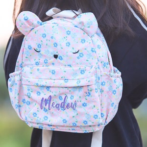 Personalised Custom Name Children&#39;s Backpack,  Pink Cat Backpack,Back to School Gift,Children&#39;s Gift