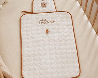 Cambiador de bebé personalizado, cambiador portátil, cambiador de viaje acolchado, regalo plegable para baby shower