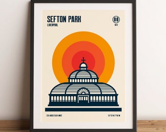 Sefton Park Art Print, Sefton Park Palm House, Palm House Print, Sefton Park Poster, Liverpool Decor, Minimalist Wall Art, Liverpool Art