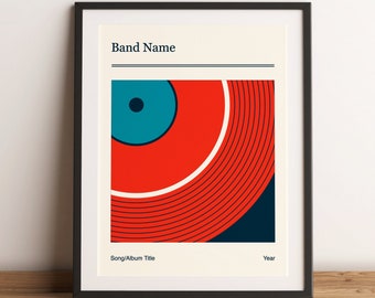 Create Your Own Retro Gig Poster | Minimalist Art Print | Music Wall Art | Concert Poster | Personalised Print | Mid Century Modern Gift