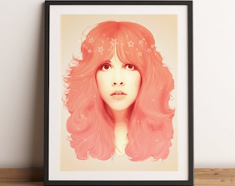 Stevie Nicks Colourful Vector Poster - Minimalist Art Print