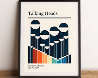 Talking Heads Retro Gig Poster - Minimalist Art Print