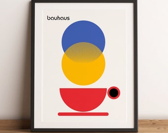 Bauhaus Coffee Poster - Minimalist Art Print