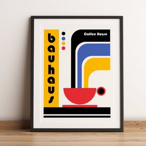 Bauhaus Kaffee Kunstdruck, Kaffee Kunst, Küchen Wand Kunst, Küchen Dekor, Coffee Shop Kunst, Minimalistischer Kaffee Print, Kaffee Poster, Bauhaus Kunst