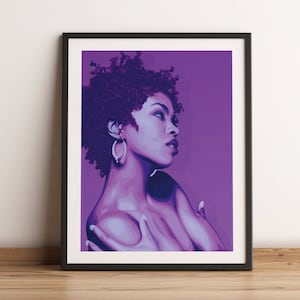 Póster vectorial colorido de Lauryn Hill: impresión artística minimalista