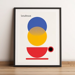 Pôster de café Bauhaus - impressão artística minimalista