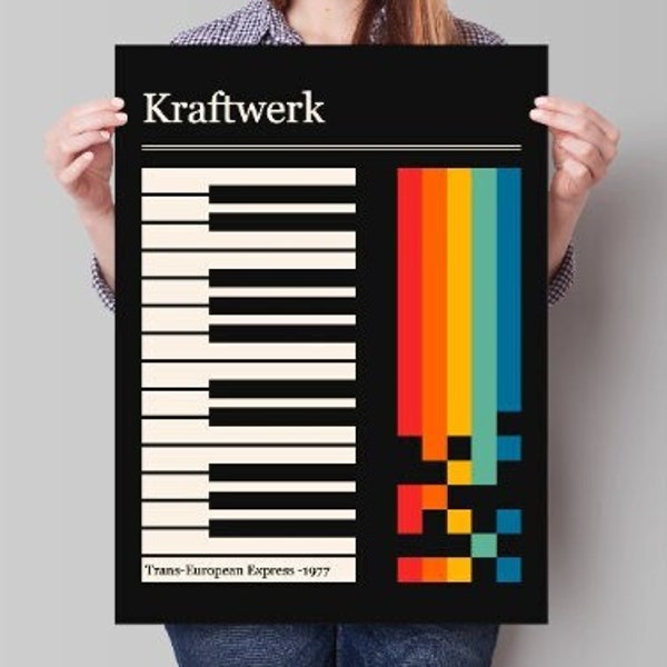 Kraftwerk Retro Gig Poster - Minimalist Art Print