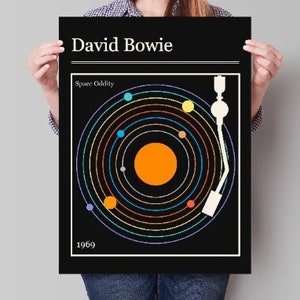 David Bowie Poster, David Bowie Space Oddity, Minimalist Art, Retro Aesthetic, Bowie Print, Music Poster, Bowie Concert Poster, Minimal Art