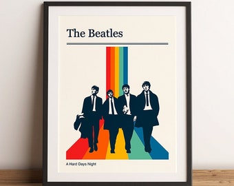The Beatles Retro Gig Poster - Minimalist Art Print - Etsy