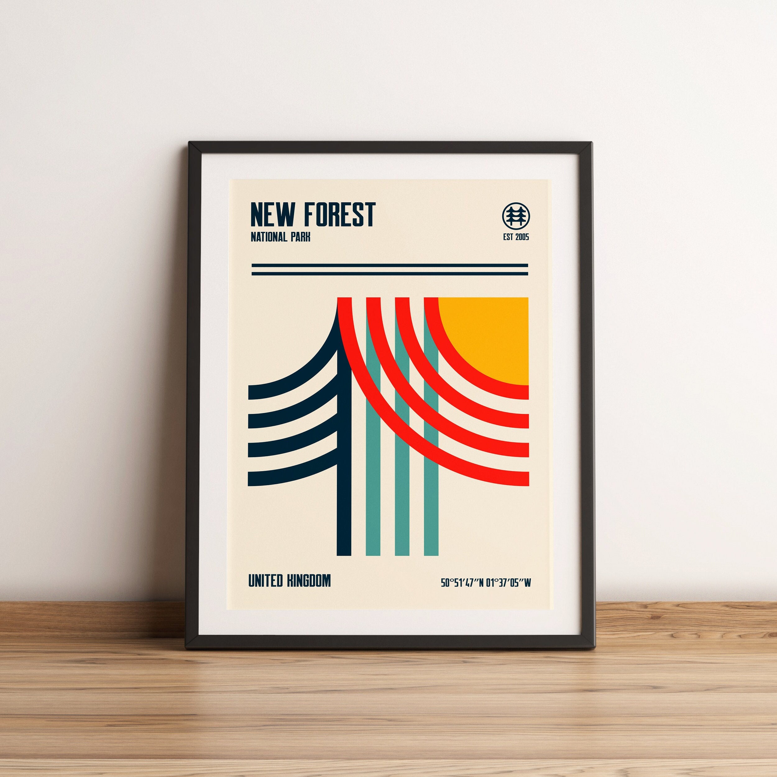 New Forest National Park Art Print, New Forest Travel Poster, Travel Print, Minimalist Travel Art, Modern Art, Minimalist Design, Wall Art
