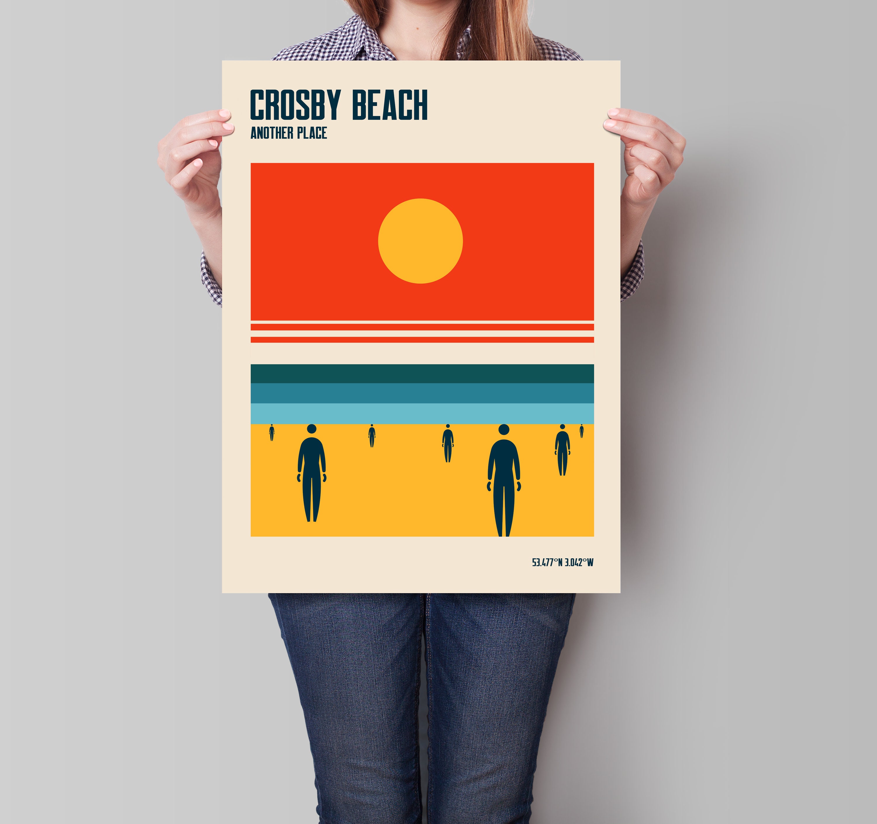 Crosby Beach Art Print, Crosby Beach Liverpool Poster, Travel Print