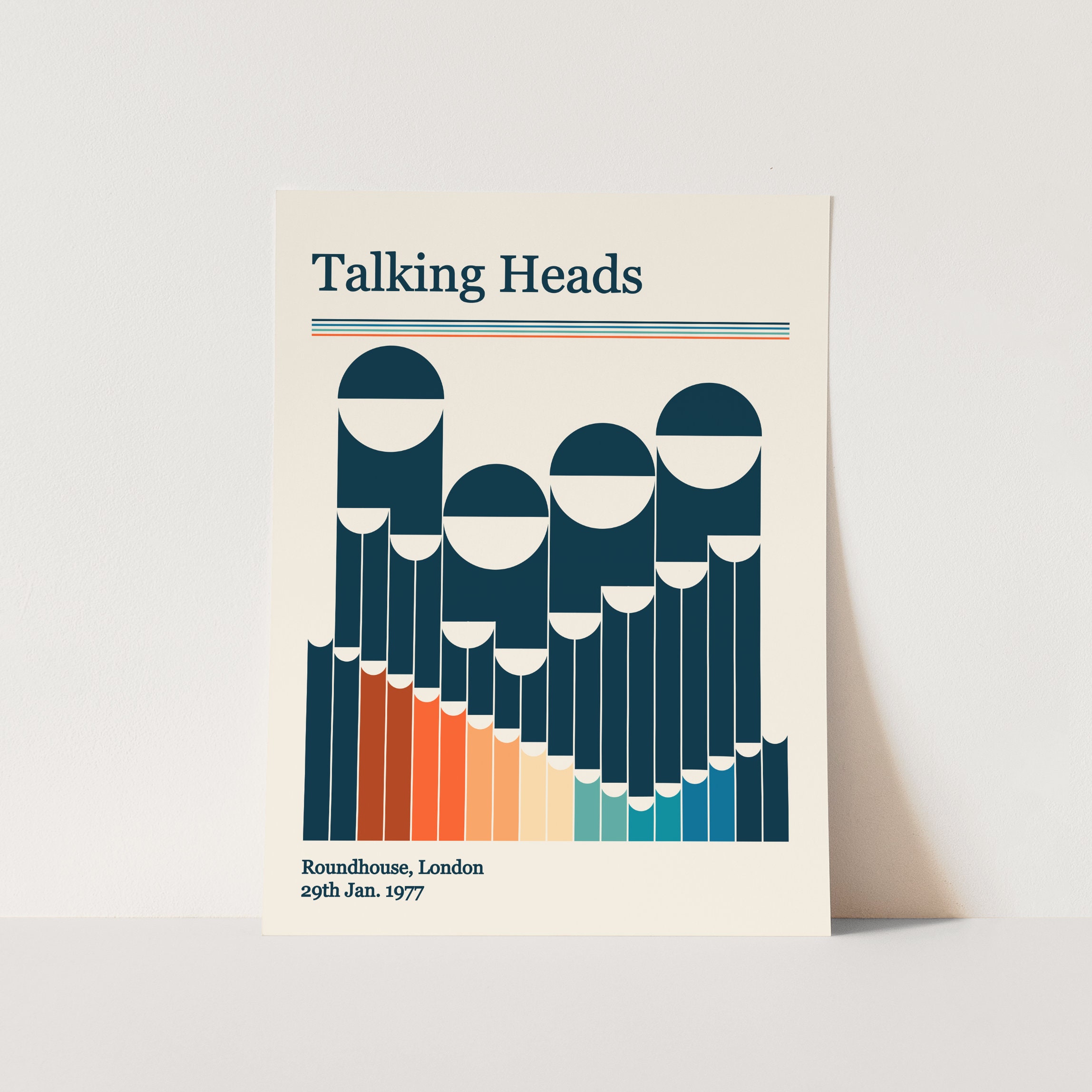 Discover Talking Heads Retro Gig Poster - Minimalist Art Print (Und)