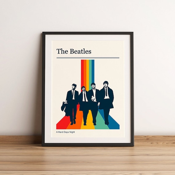 The Beatles Retro Gig Poster Minimalist Art Print Etsy