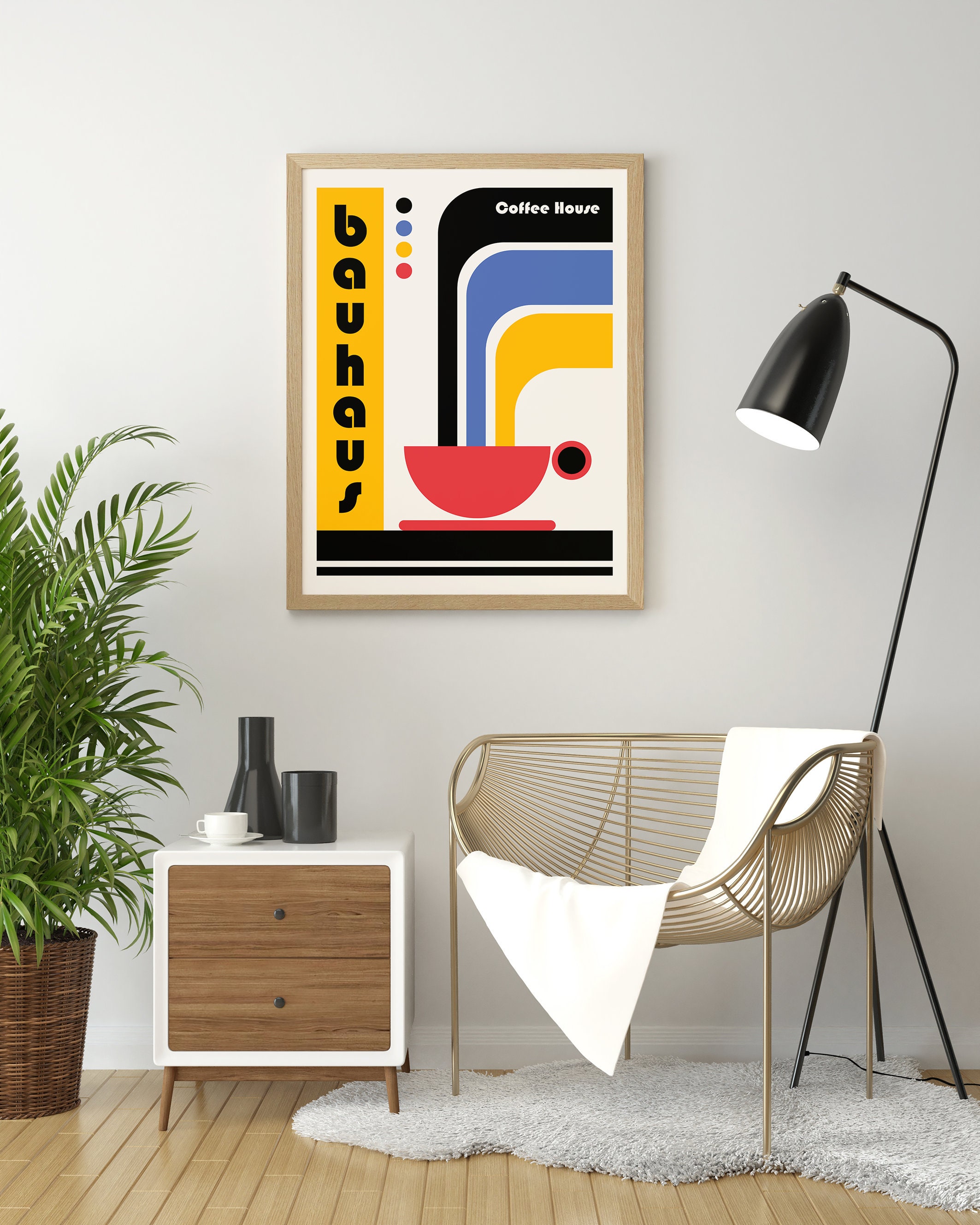 Bauhaus Coffee Retro Poster Minimalist Art Print - Etsy UK