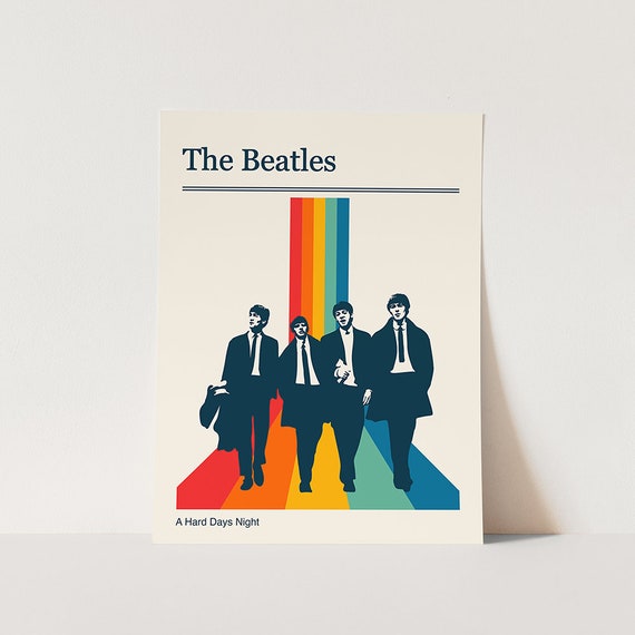 The Beatles Retro Gig Poster - Minimalist Art Print - Etsy