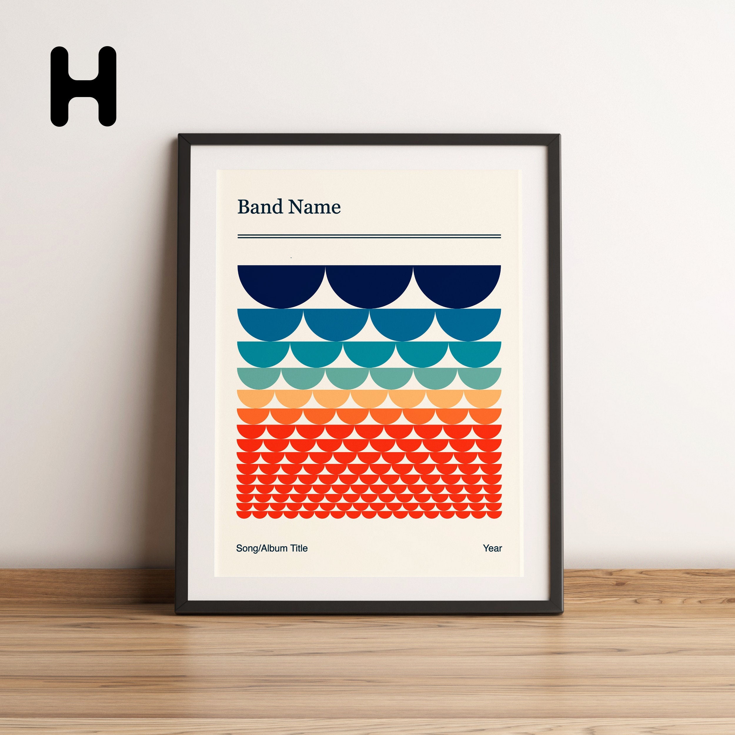 Blink 182 Inspired Mid-century Modern Poster, Retro Style