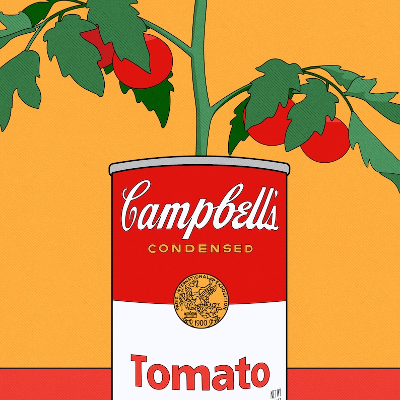 Tomato Plant in Campbells Soup Can Pop Art Retro Art Print - Etsy