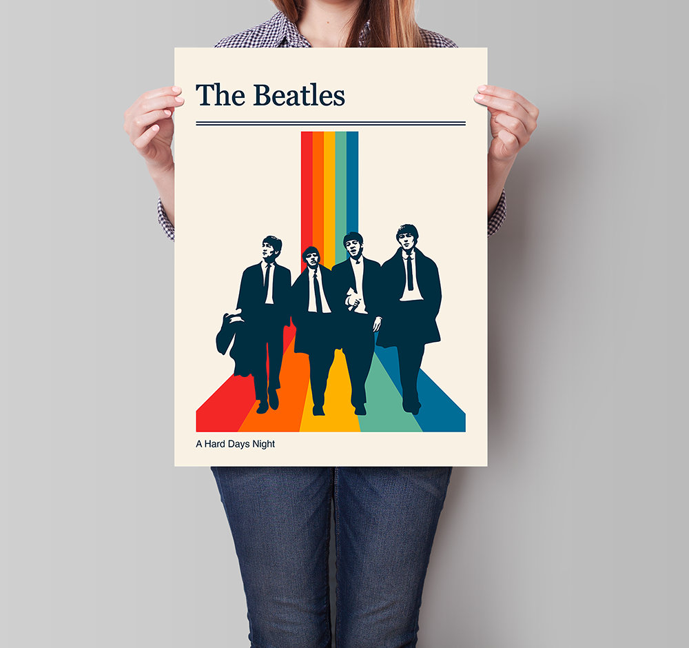 The Beatles Retro Gig Poster - Minimalist Art Print - Etsy