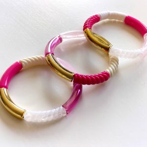 Mehrfarbiger Armreif aus elastischen Schlauchperlen, Mix 36