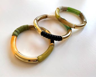 マルチカラーの弾性チューブビーズバングルブレスレットミックス27