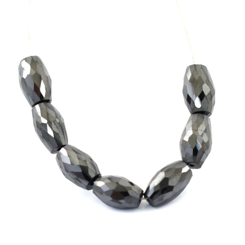 12 Pcs Round 12 Ct 5 mm Certified Black Diamond Bead For Jewelry Making AAA
