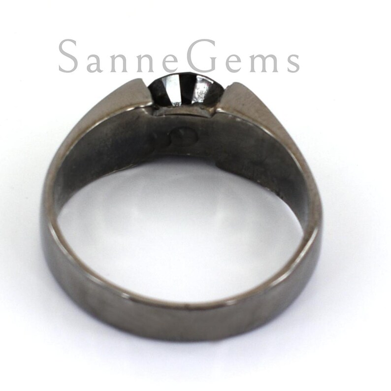 Excellent Shine Black Diamond Ring In Round Brilliant Cut Birthday /& Easter! Gift For Marriage