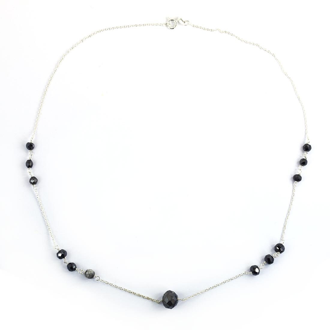 Black Diamond Beads Chain Necklace Certified Round Beads AAA Etsy