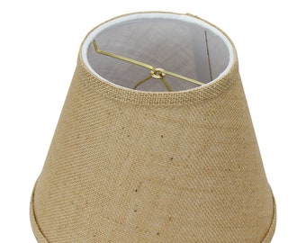 FenchelShades.com Lampshade 5" Top Diameter x 9" Bottom Diameter x 7" Slant Height with Clip-On Attachment (Burlap Natural)