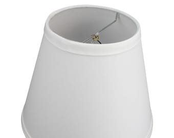 FenchelShades.com Lampshade 4" Top Diameter x 8" Bottom Diameter x 6" Slant Height with Clip-On Attachment (White)