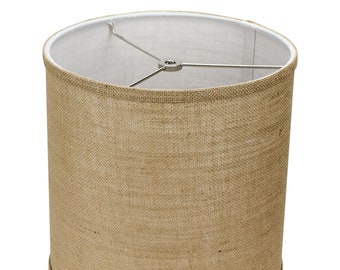 FenchelShades.com 10" Top Diameter x 10" Bottom Diameter 10" Height Fabric Drum Lampshade Spider Attachment (Burlap Natural)