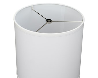 FenchelShades.com 10" Top Diameter x 10" Bottom Diameter 10" Height Fabric Drum Lampshade Spider Attachment (White)