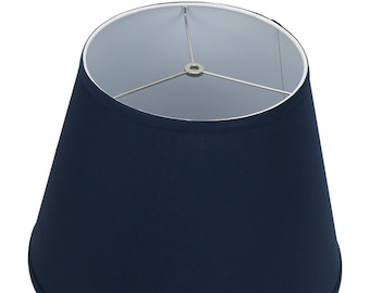 FenchelShades.com Lampshade 11" Top Diameter x 17" Bottom Diameter x 13" Slant Height with Washer Attachment for Lamps with a Harp (Navy)
