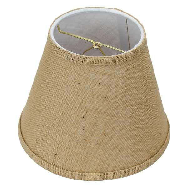 FenchelShades.com Lampshade 5" Top Diameter x 9" Bottom Diameter x 7" Slant Height with Clip-On Attachment (Burlap Natural)