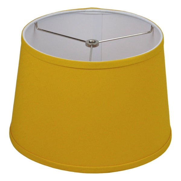 FenchelShades.com Lampshade 10" Top Diameter x 12" Bottom Diameter x 8" Slant Height with Washer Attachment for Lamps with a Harp (Curry)