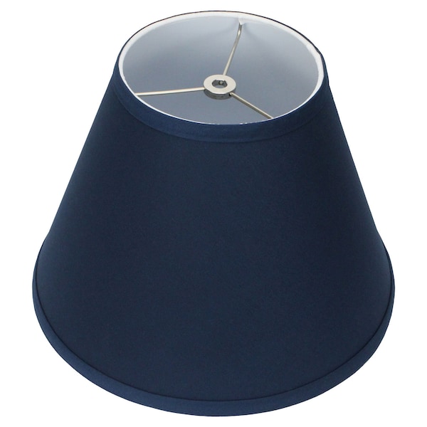 FenchelShades.com Lampshade 6" Top Diameter x 12" Bottom Diameter x 9" Slant Height with Washer Attachment for Lamps with a Harp (Navy Blue)