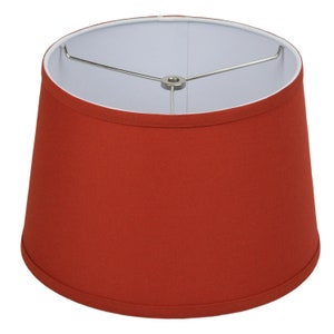 FenchelShades.com Lampshade 10" Top Diameter x 12" Bottom Diameter x 8" Slant Height with Washer Attachment for Lamps with a Harp (Paprika)