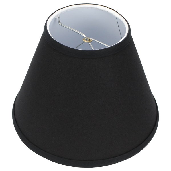 FenchelShades.com Lampshade 4" Top Diameter x 8" Bottom Diameter x 6" Slant Height with Clip-On Attachment (Black)
