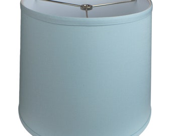 FenchelShades.com Lampshade 10" Top Diameter x 12" Bottom Diameter x 10" Height with Washer Attachment for Lamps with a Harp (Dusty Blue)