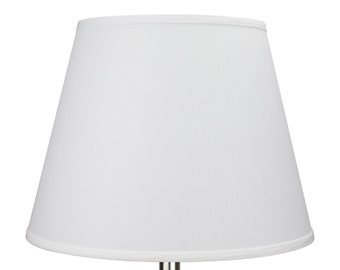 FenchelShades.com Lampshade 11" Top Diameter x 17" Bottom Diameter x 13" Slant Height with Washer Attachment for Lamps with a Harp (White)
