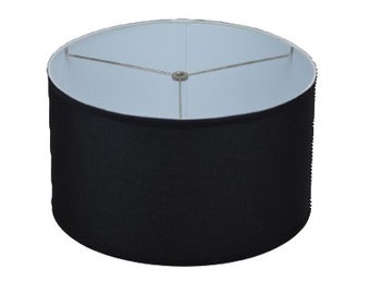 FenchelShades.com 16" Top Diameter x 16" Bottom Diameter 8" Height Lampshade (Black)