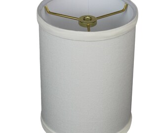 FenchelShades.com 5" Top Diameter x 5" Bottom Diameter 7" Height Fabric Drum Lampshade Spider Attachment (Linen Cream)