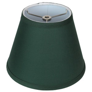 FenchelShades.com 5" Top Diameter x 9" Bottom Diameter 7" Height Fabric Drum Lampshade Spider Attachment (Linen Hunter Green)