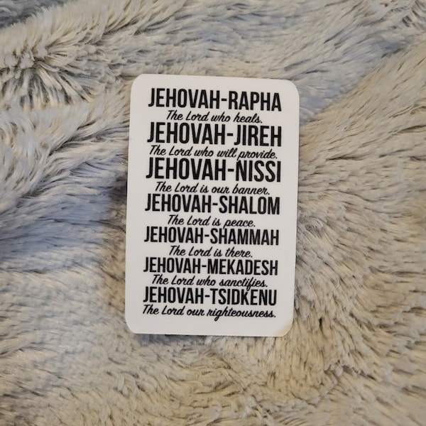 Names of God waterproof sticker