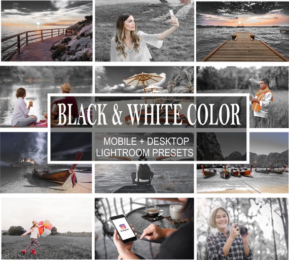 Lightroom Mobile Presets Schwarz Weiss Farbe Instagram Blogger Etsy