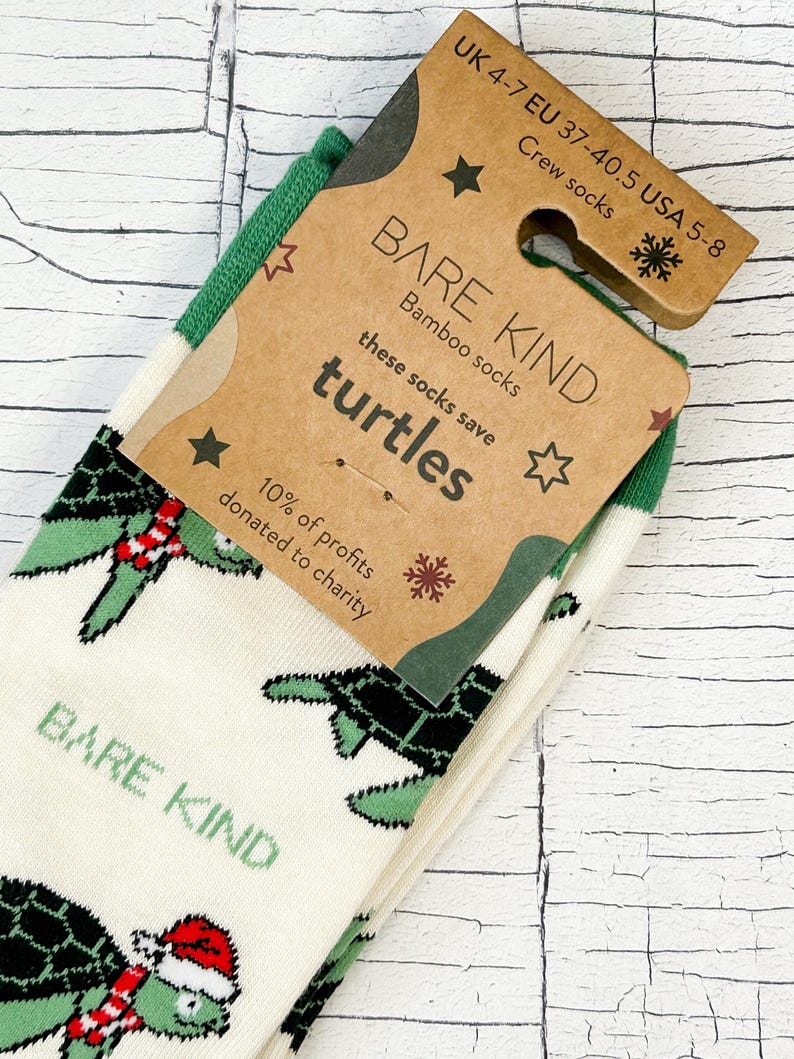 Christmas Turtle Socks, Turtle Socks, Bamboo Socks, Turtle Gift ...