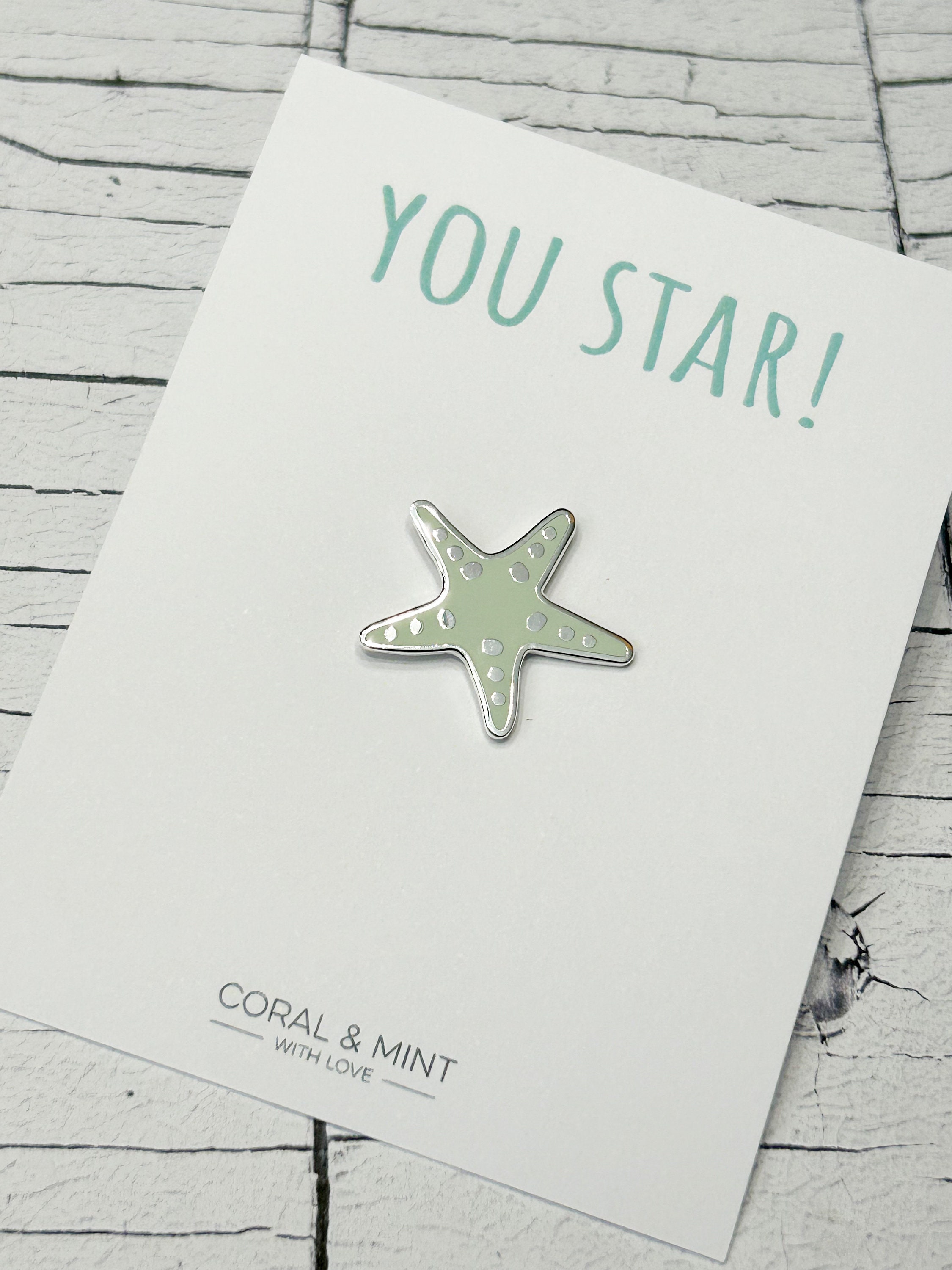 Starfish enamel pin, Starfish brooch, Enamel brooch, Starfish gift